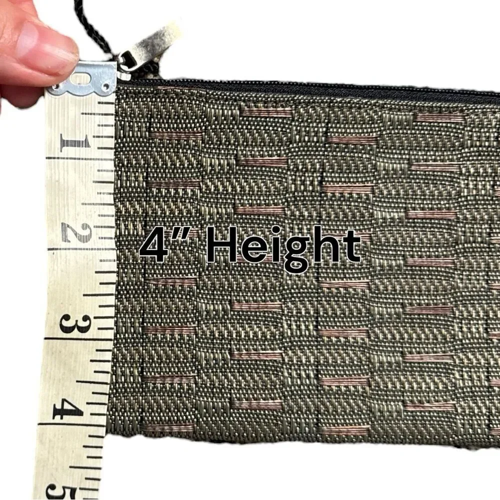 Alan Stuart Brown and Black Woven Clutch Bag/ Pouch